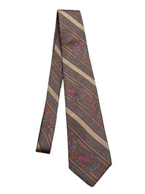 Paco Rabanne Silk Tie 3.5” Paisley Striped Mens Designer Extra Long